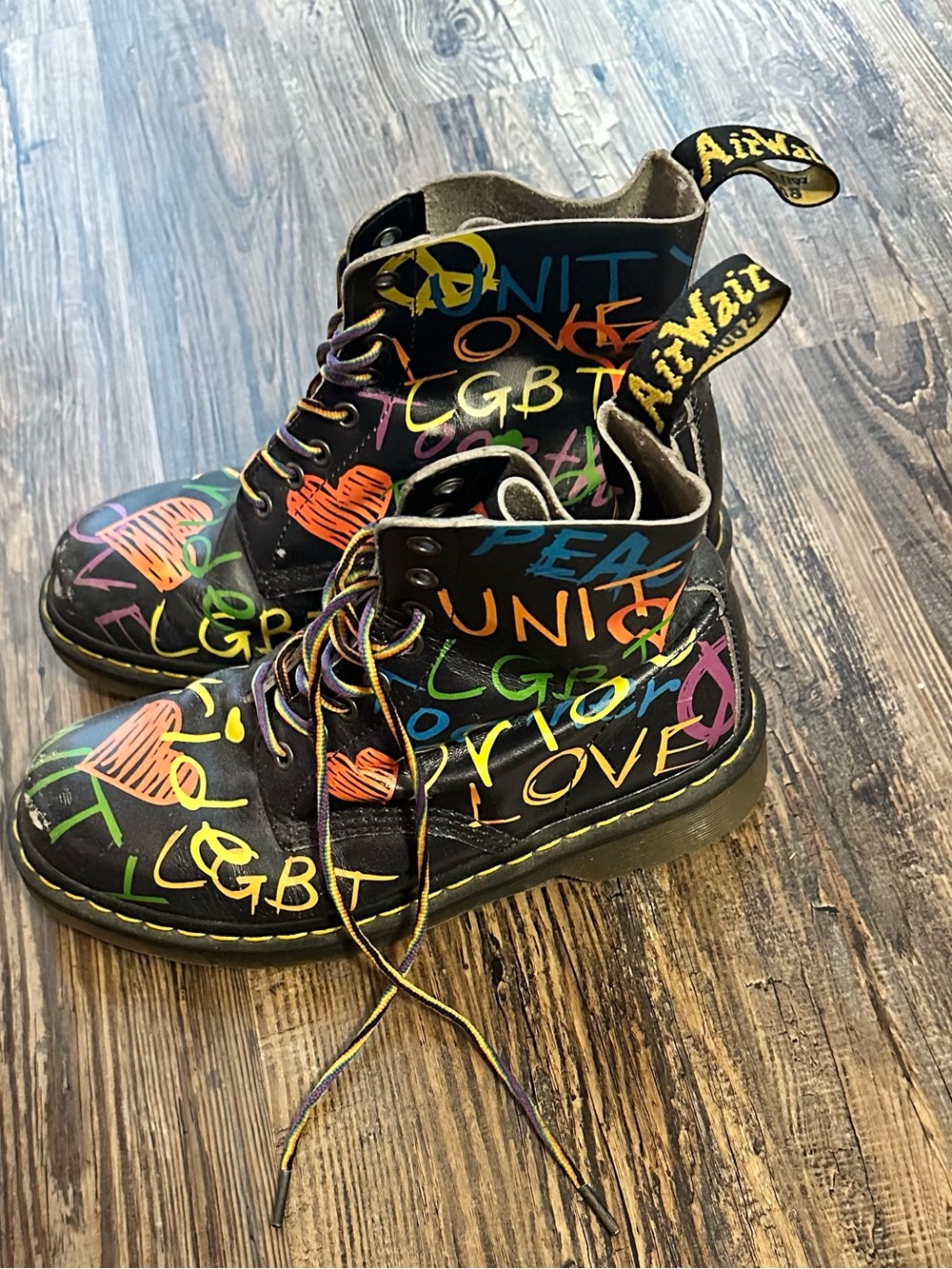 Dr. Martens Peace Love Pride Lace-Up Boots